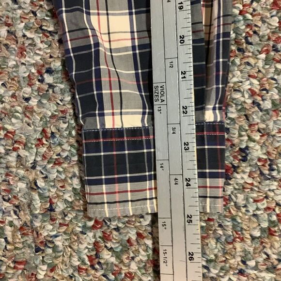 Saks Fifth Avenue Threads Blue Red Tan Plaid Cotton LS Button Up Shirt Size M - Picture 12 of 12